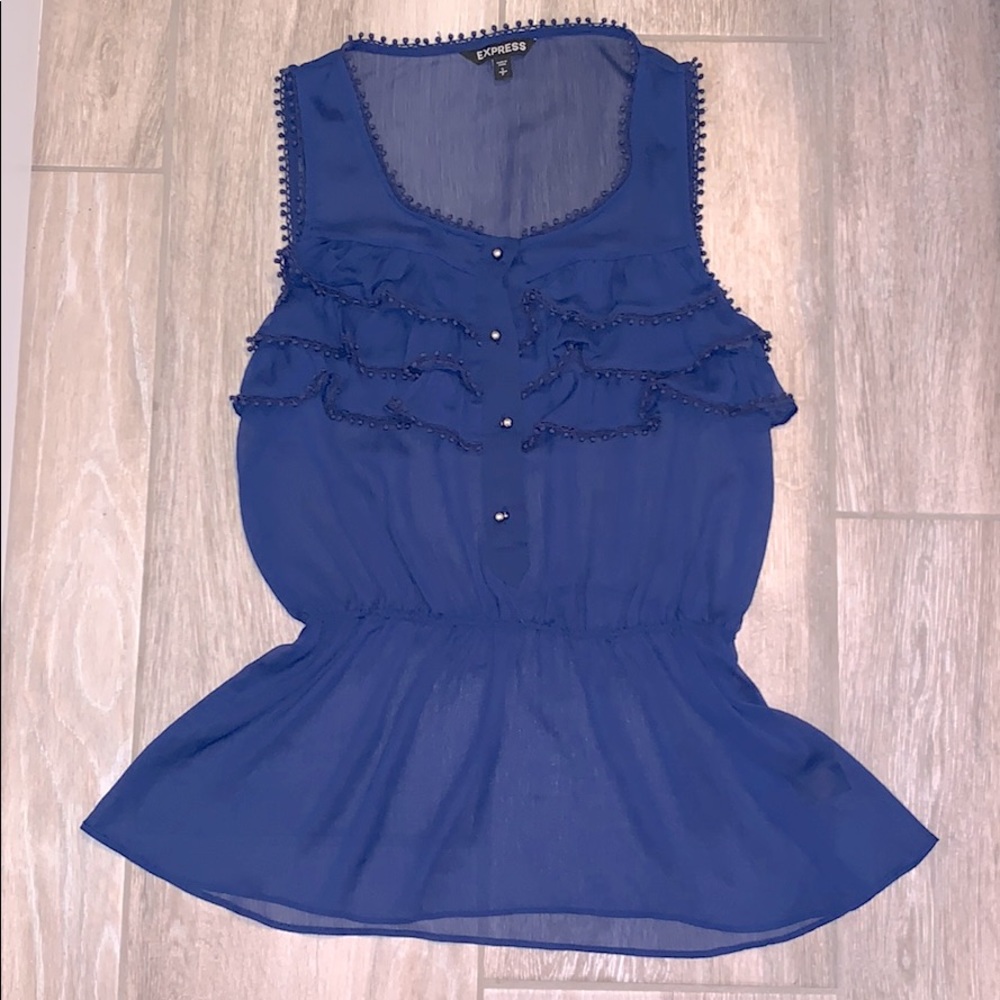 Express blue peplum top
